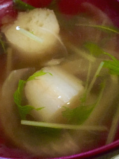 水菜と玉ねぎとお麩のお吸い物-レシピのメイン写真