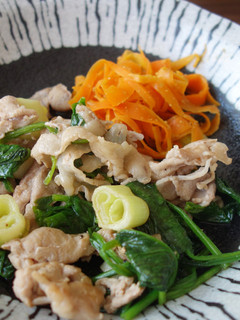 豚肉と法蓮草の炒め物 〜柚子ポン風味〜-レシピのメイン写真