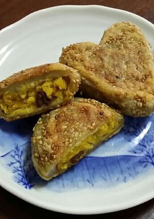 かぼちゃケーキ入り焼き大福-レシピのメイン写真