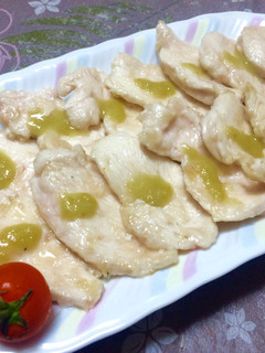 驚きの柔らかさ!鶏ムネ肉の塩わさびソース-レシピのメイン写真