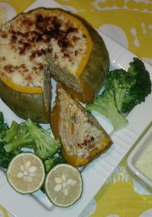 カボチャの肉詰め ゆずタルタルソース-レシピのメイン写真