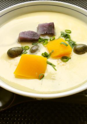【京都丹波】秋の京野菜、彩り茶碗蒸し-レシピのメイン写真