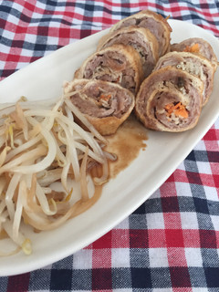 ダシダで簡単!豚コマ肉のキツネ巻き-レシピのメイン写真