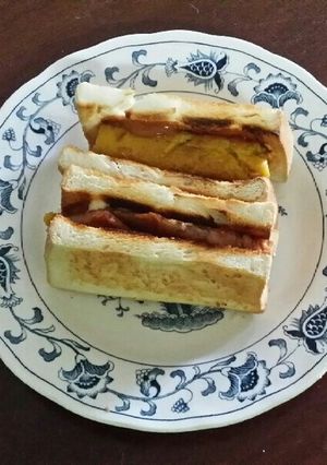 かぼちゃケーキトースト＆スパムトースト-レシピのメイン写真