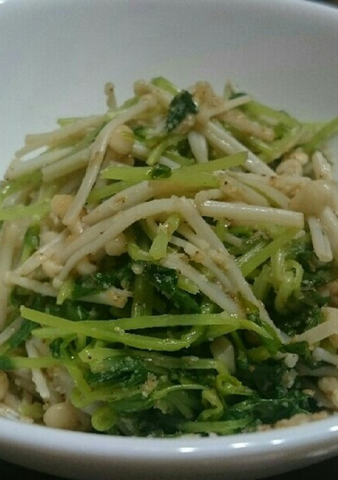 簡単・節約 豆苗とえのきのごま和え-レシピのメイン写真