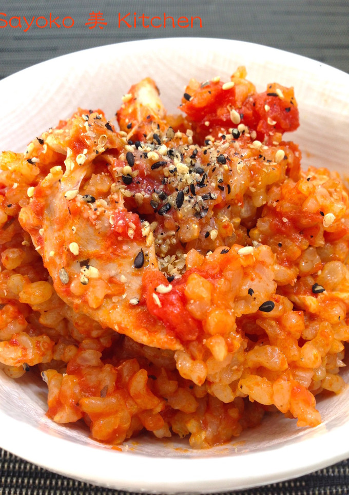 トマトと鶏もも肉の玄米炊き込み御飯-レシピのメイン写真