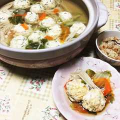 รูปของ ふわふわ〜豆腐団子鍋♡