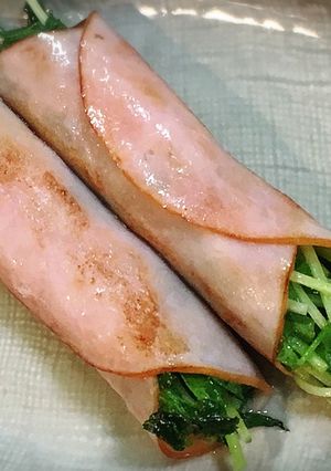 【お弁当】豆苗のハム巻き-レシピのメイン写真
