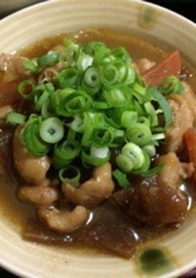 100円レシピ☆鶏皮のモツ煮込み風-レシピのメイン写真