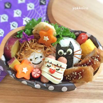 ハロウィン☆ミイラ♡黒猫☆遠足♫キャラ弁