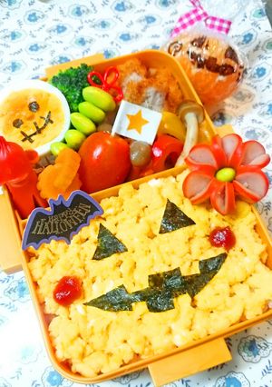 ✿炒り卵で簡単ハロウィン弁当✿-レシピのメイン写真