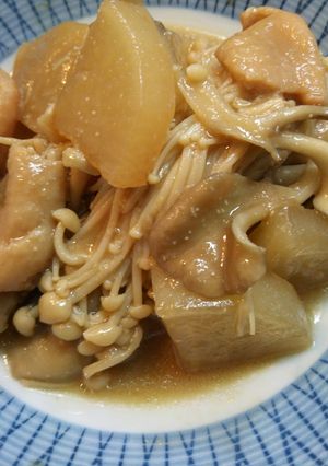 大根と鶏皮ときのこの味噌煮込み☆-レシピのメイン写真