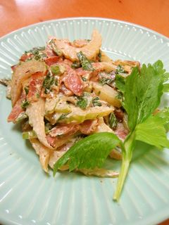 ★セロリとベーコンのマヨ炒め★-レシピのメイン写真