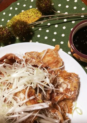 豚ロース薄切り竜田揚げの白髪ネギサンド-レシピのメイン写真