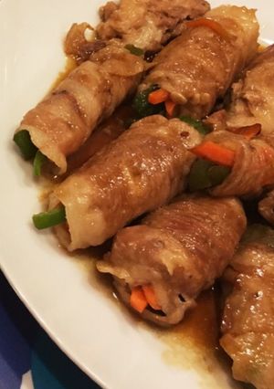 豚コマ消費!!野菜巻きプルコギ味-レシピのメイン写真