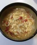 おでん汁うどん　残り物で朝ごはん