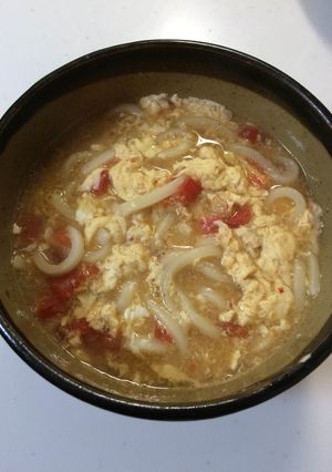おでん汁うどん　残り物で朝ごはん-レシピのメイン写真