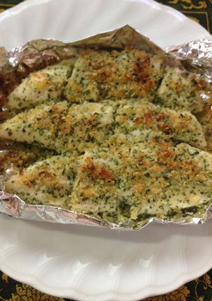 ささみのパン粉＋粉チーズ＋パセリ粉衣焼き-レシピのメイン写真