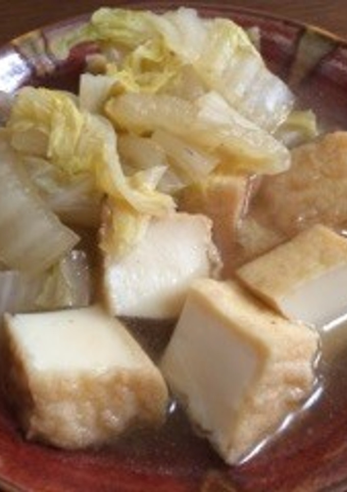 100円レシピ☆白菜と厚揚げの旨煮-レシピのメイン写真