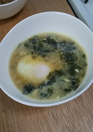 半熟卵のお味噌汁-レシピのメイン写真