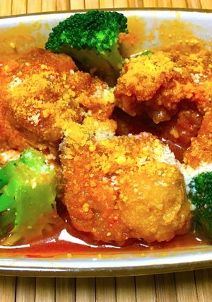 冷食食品だけで鶏肉とブロッコリートマト煮-レシピのメイン写真