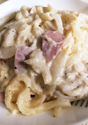ゆでうどんで☆簡単牛乳カルボナーラ-レシピのメイン写真