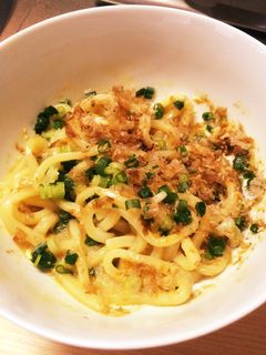 簡単釜玉風おうどん-レシピのメイン写真