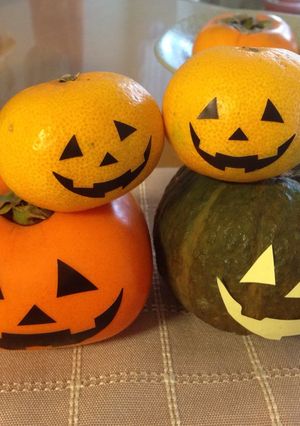 柿・みかん・坊ちゃんかぼちゃでハロウィン-レシピのメイン写真