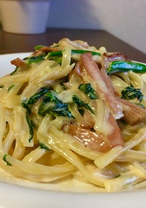 ほうれん草のチーズクリームパスタ-レシピのメイン写真
