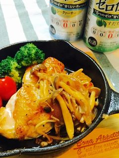 胸肉ステーキ和風ガーリックきのこソース-レシピのメイン写真