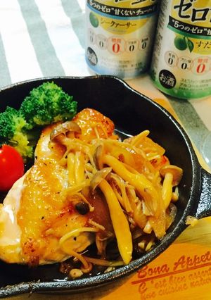 胸肉ステーキ和風ガーリックきのこソース-レシピのメイン写真