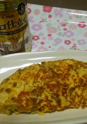 納豆チーズオムレツ-レシピのメイン写真