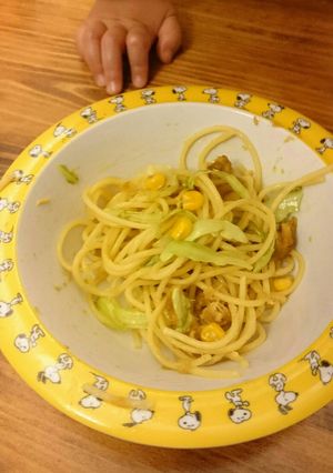 幼児と一緒に作る！ツナとキャベツのパスタ-レシピのメイン写真
