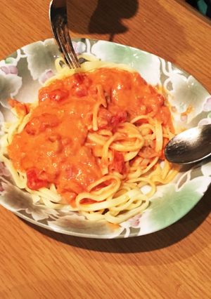 トマトクリームパスタ♫ツナマヨリメイク-レシピのメイン写真