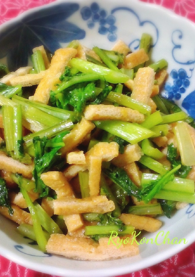 めんつゆで簡単☆かぶの葉と油あげの炒め煮-レシピのメイン写真