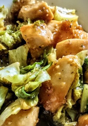 鶏むね肉とキャベツのオイスターソース炒め-レシピのメイン写真