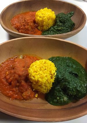 赤と緑のチキンカレー-レシピのメイン写真