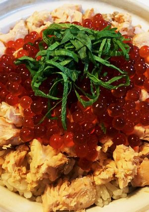 味覚の秋!!土鍋 de 鮭親子丼♪♪-レシピのメイン写真