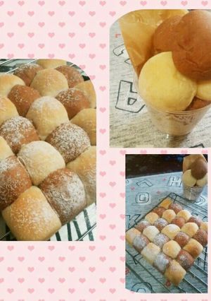 ちぎりパン～2色～☆【中種法・手捏ね】-レシピのメイン写真