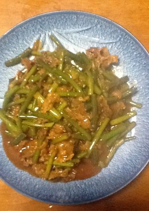 赤ワイン入り☆にんにくの芽と牛肉炒め-レシピのメイン写真
