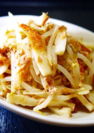節約食材で♪もやしとちくわのツナマヨ炒め-レシピのメイン写真