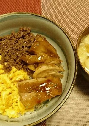 照り焼きチキンと２色丼-レシピのメイン写真