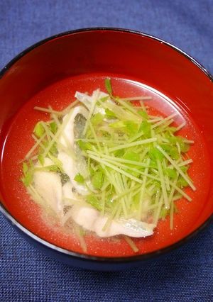 焦らずゆっくり!鯵と豆苗のお吸い物-レシピのメイン写真
