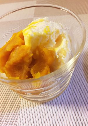 バニラアイスのあったかカボチャ添え-レシピのメイン写真