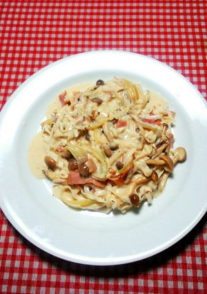 こんにゃく麺のクリームパスタ-レシピのメイン写真