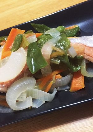 鮭の野菜蒸し焼き-レシピのメイン写真