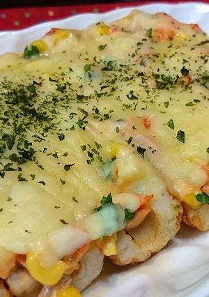 簡単★お手軽★【サーモンの竹輪ピザ】-レシピのメイン写真
