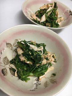 菊菜(春菊)とささみの胡麻和え-レシピのメイン写真