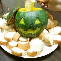 รูปของ ハロウィン♪カボチャチーズフォンデュ♡