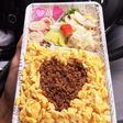 ハートのそぼろ弁当